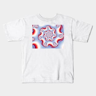 Red, White and Blue Spiral Pattern Kids T-Shirt